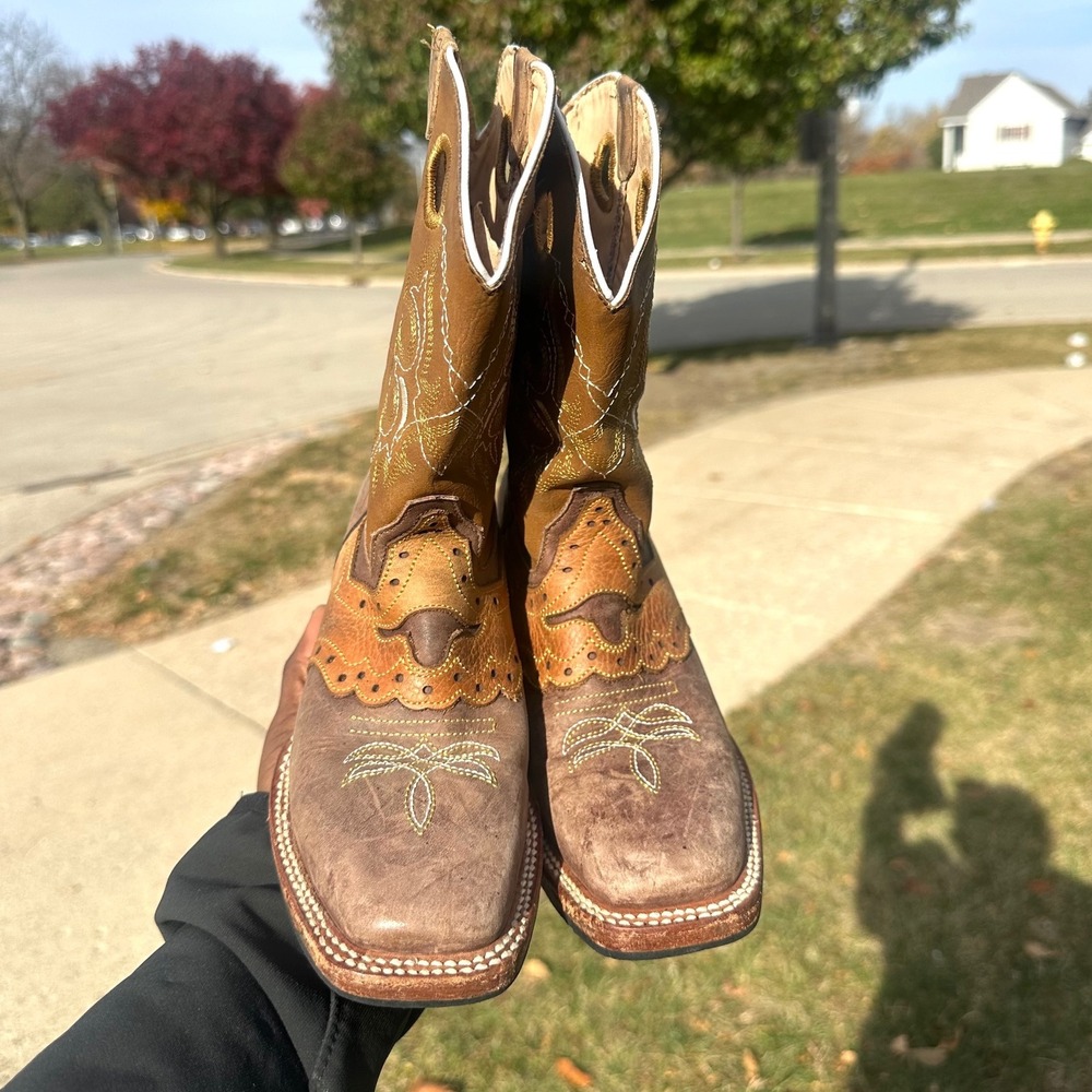 Ranchers Boots Co. Square Toe Western Boots Women's Size Size 22 US Size 5 Tan - Picture 12 of 15